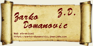 Žarko Domanović vizit kartica